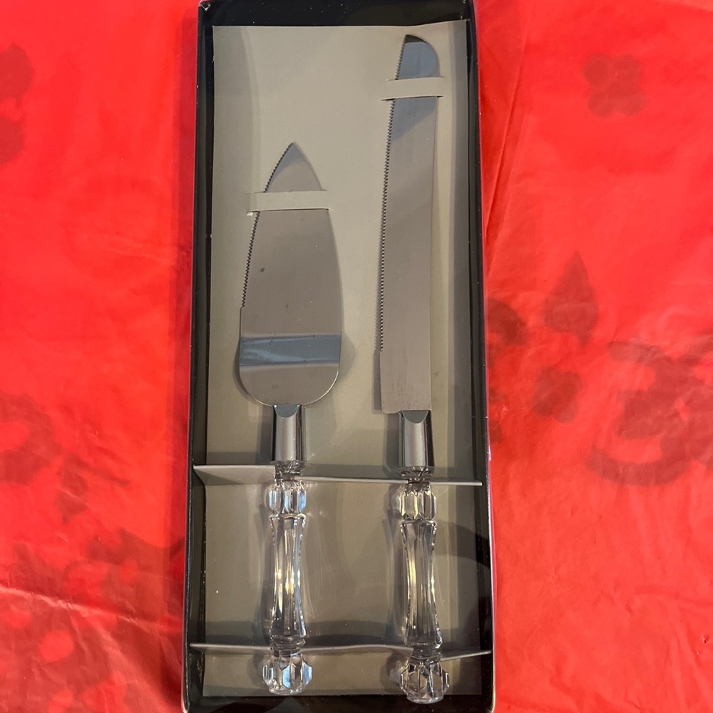 D’Lusso Home Collections 2PCS/Set Wedding Cake Knife and Server Set